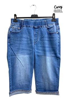 Picture of PLUS SIZE RHINESTONES PULL UP BERMUDA SHORTS